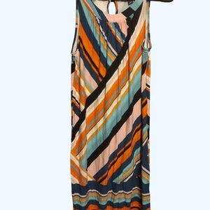 Roz & Ali Striped Spagetti Strap Dress - Multicolor​